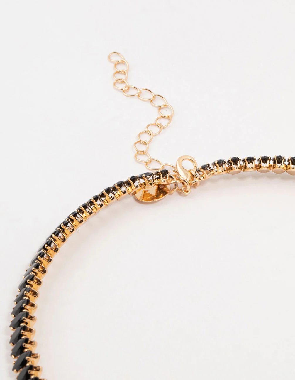 Gold Black Diamante Wrapped Stretch Choker - Image 3