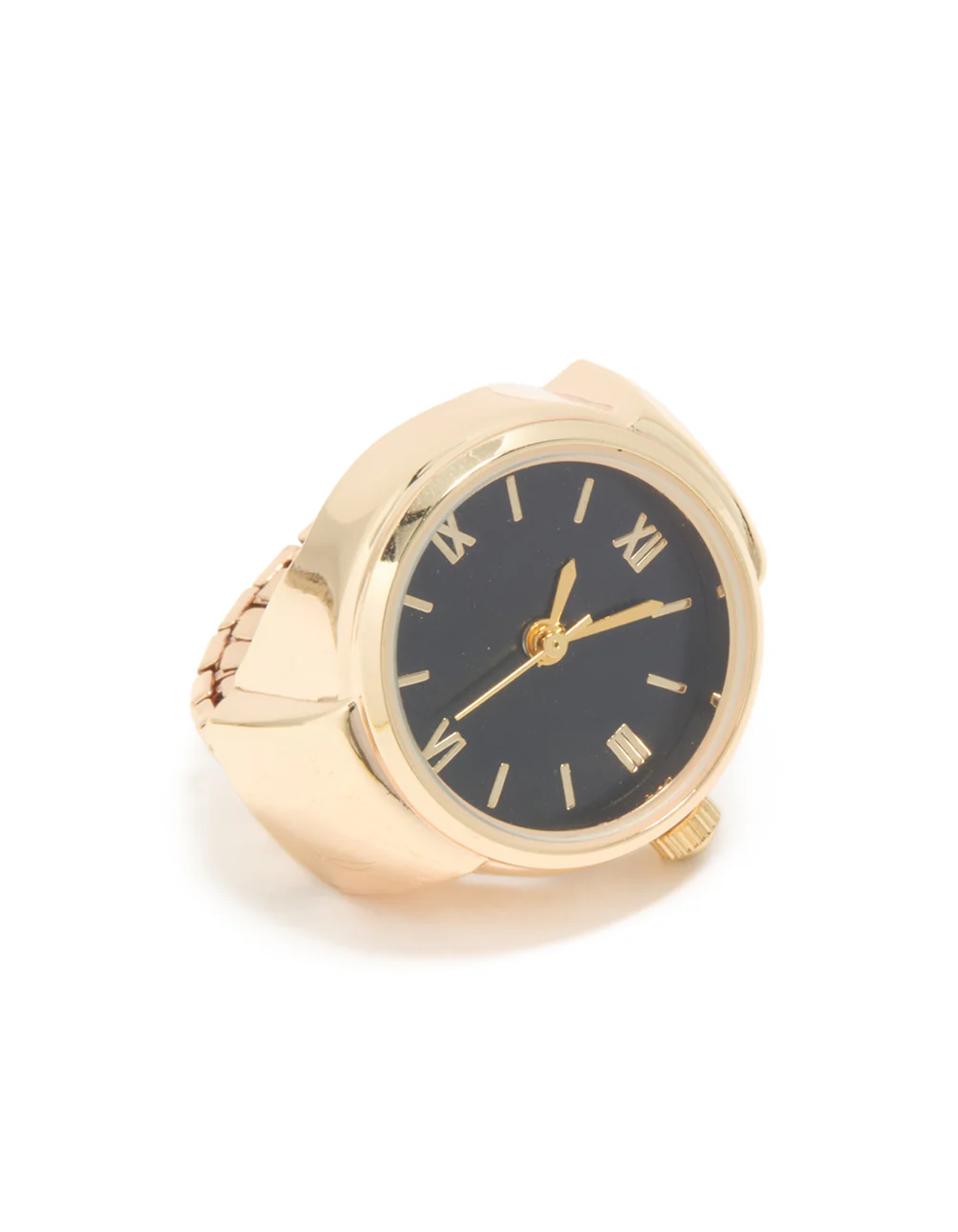 Gold & Black Statement Watch Ring - Image 2