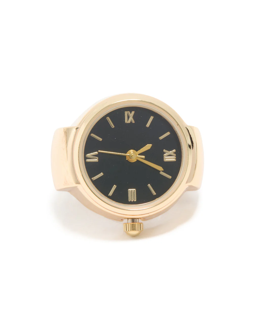 Gold & Black Statement Watch Ring - Image 5