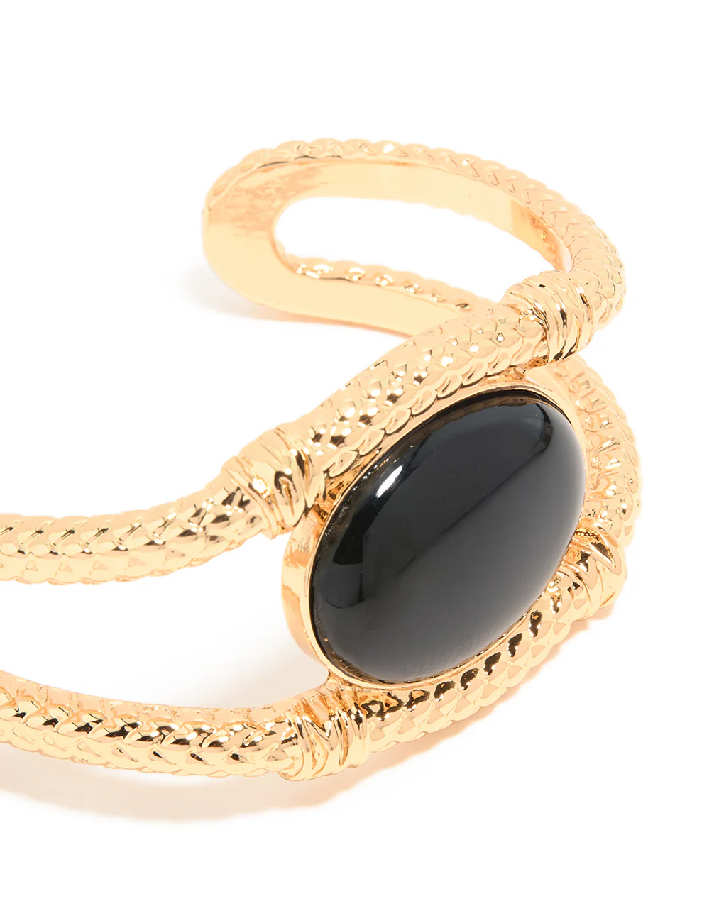 Gold Black Stone Textured Wrist Cuff - Image 4