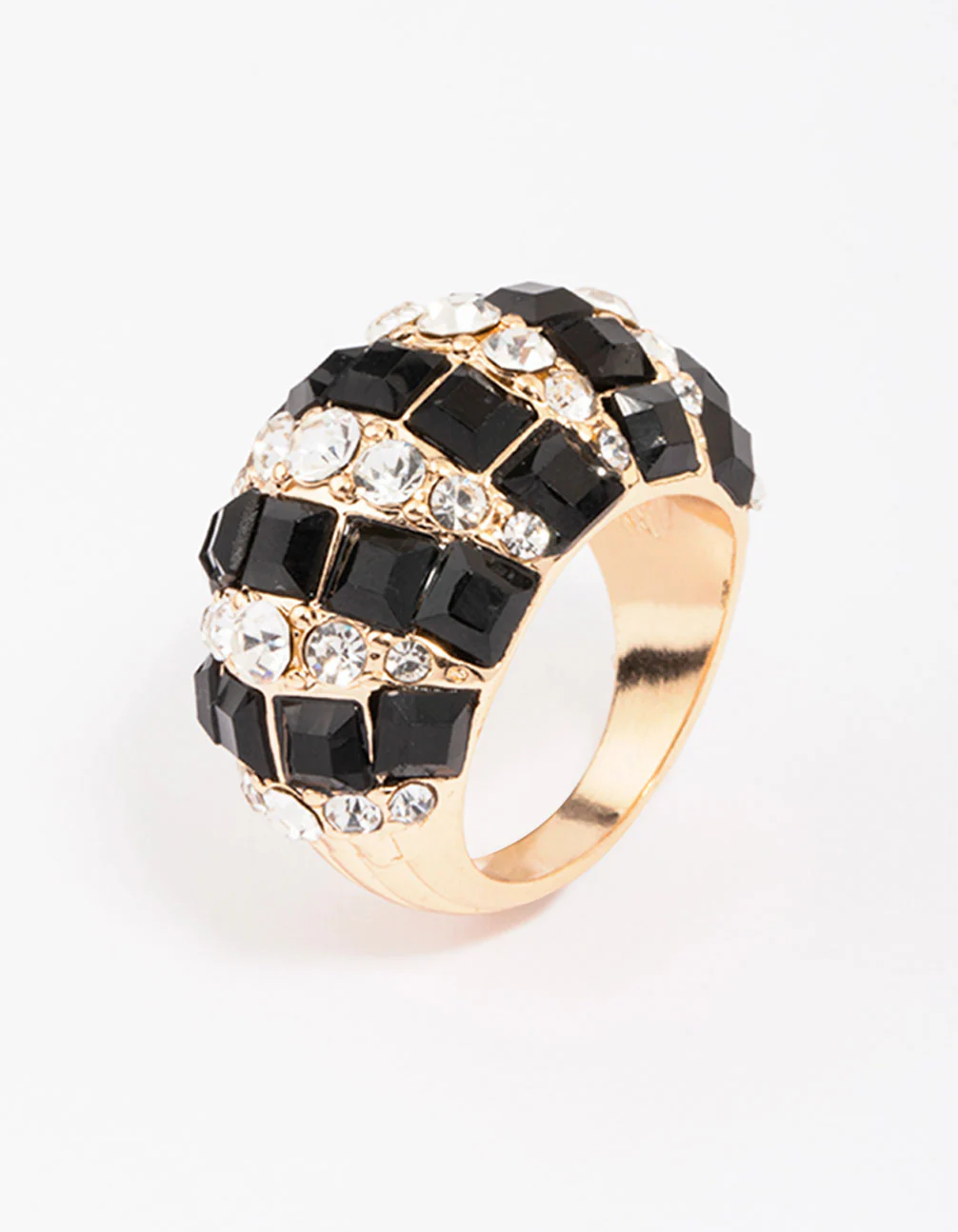 Gold & Black Stripe Bling Ring - Image 2