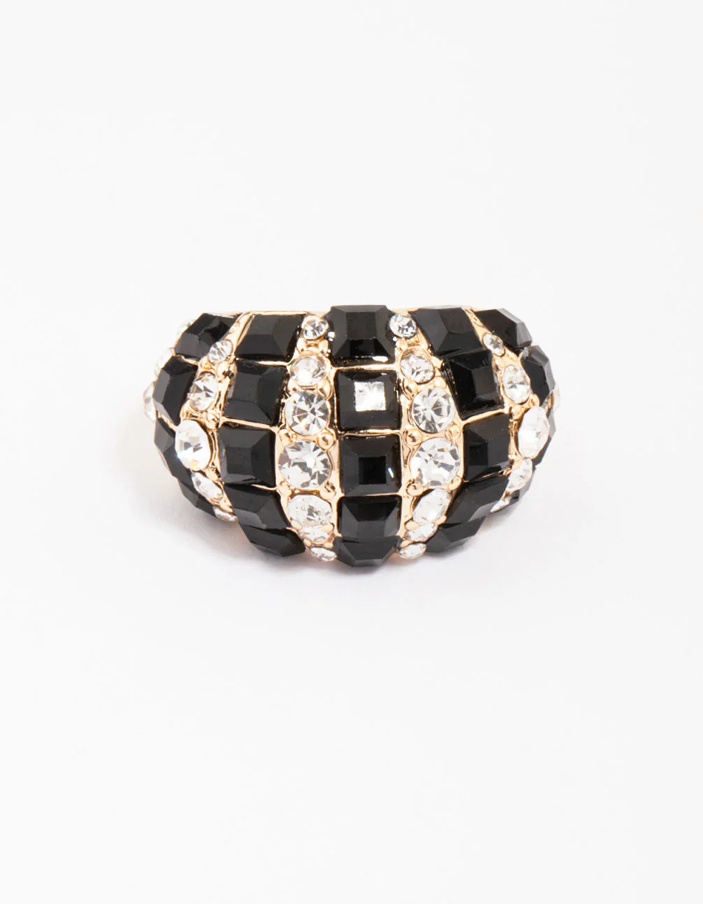 Gold & Black Stripe Bling Ring - Image 3