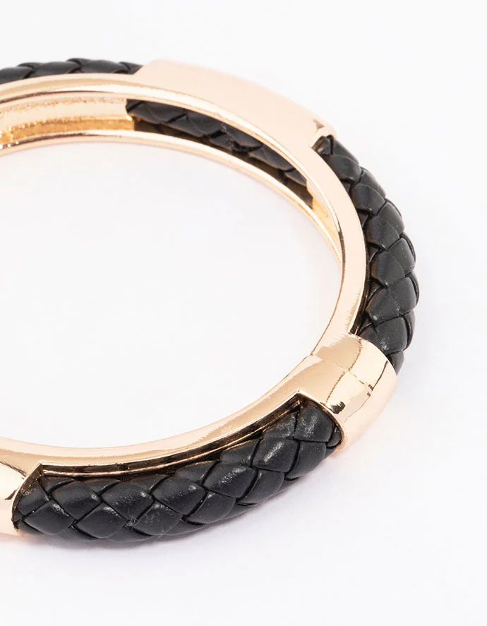 Gold & Black Textured Bangle - Image 2