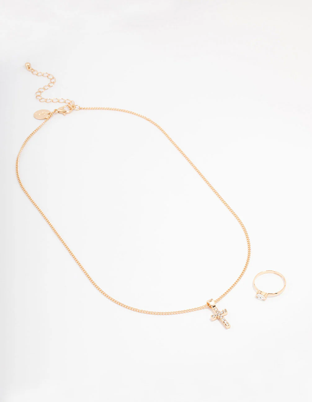 Gold Bling Cross Jewellery Set - Image 2