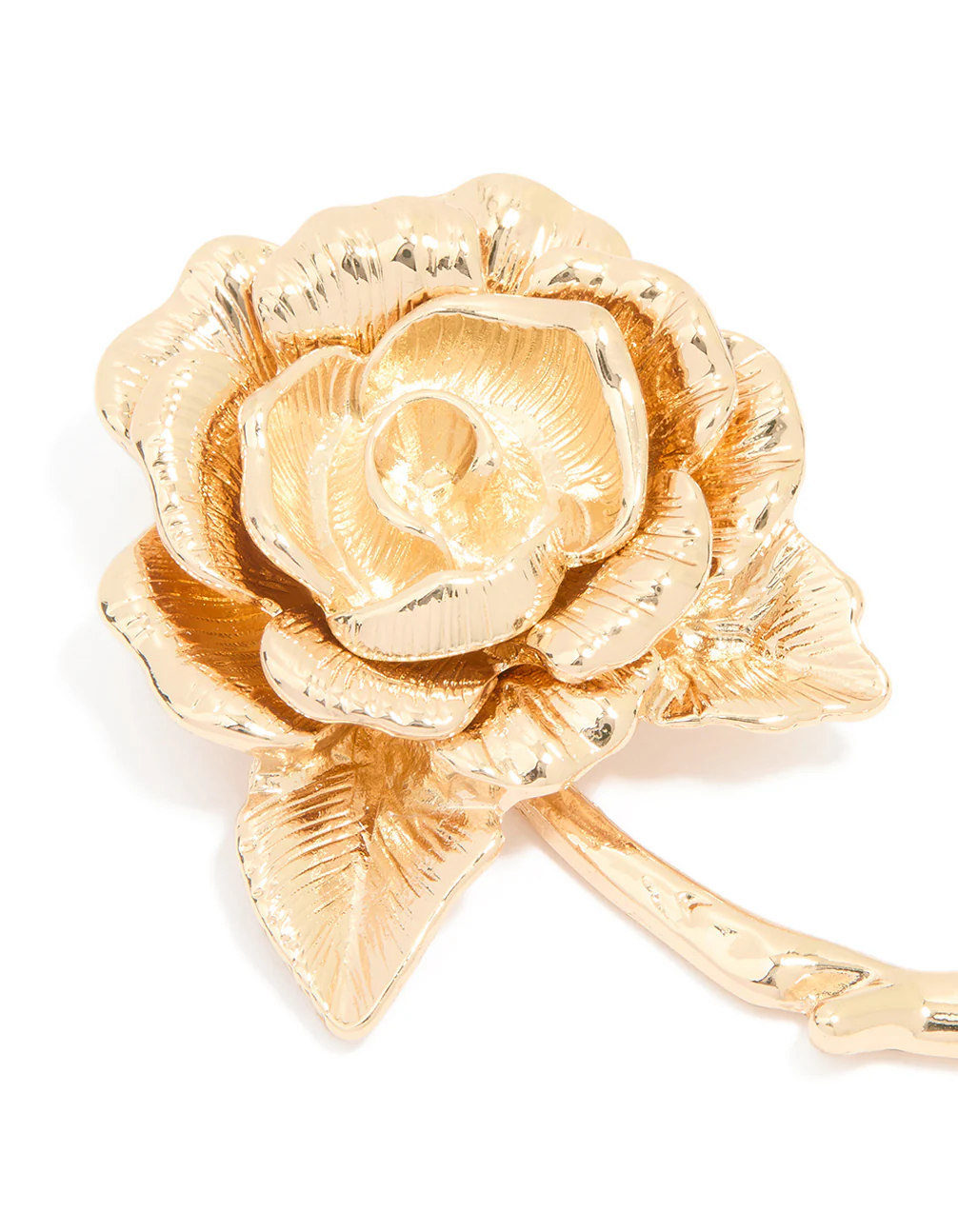 Gold Blooming Rose Brooch - Image 2