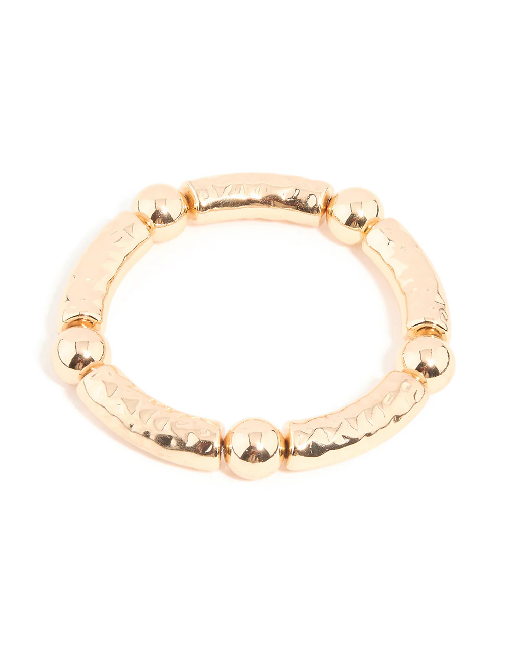 Gold & Blue Beaded Textured Stretch Bracelets 2-Pack - Image 3