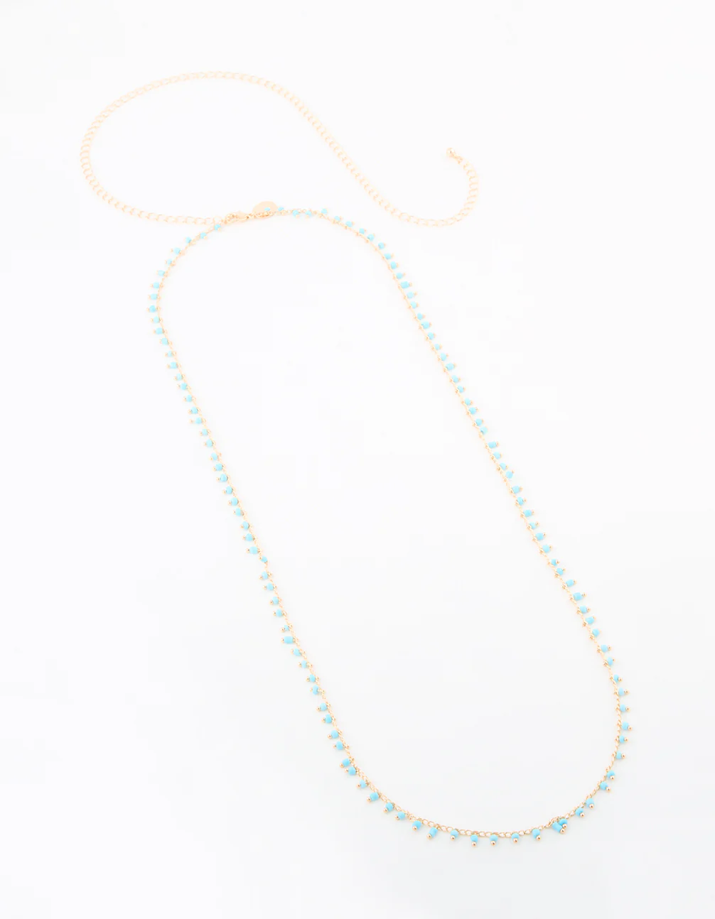 Gold Blue Beaded Waist Chain - Image 2