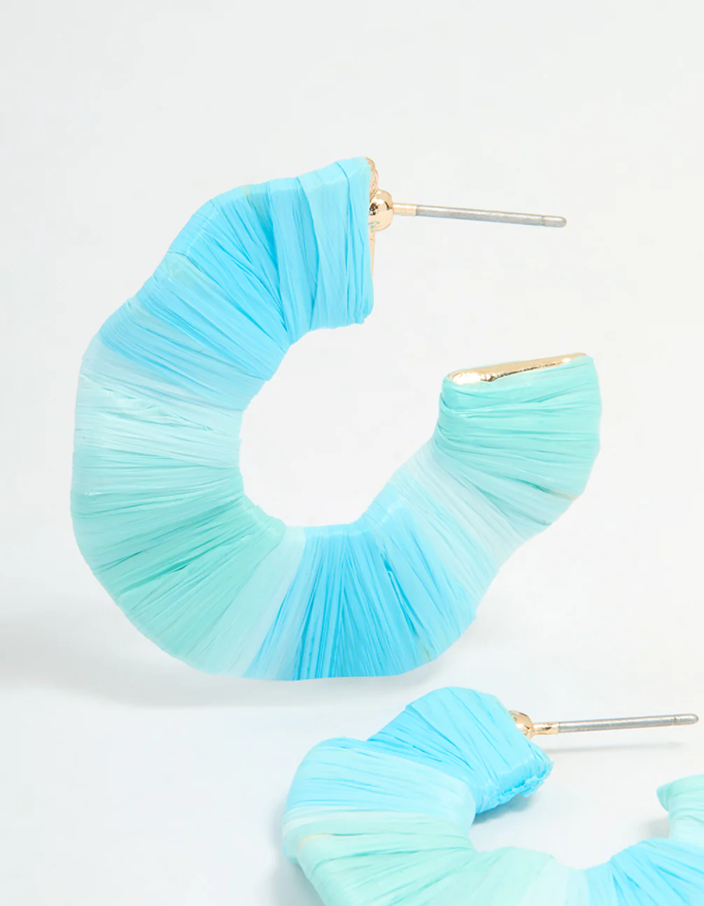 Gold Blue Movement Wrap Hoop Earrings - Image 4