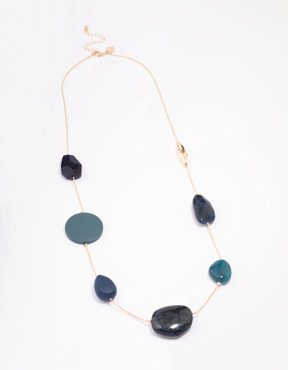 Gold Blue Stone Necklace - Image 2