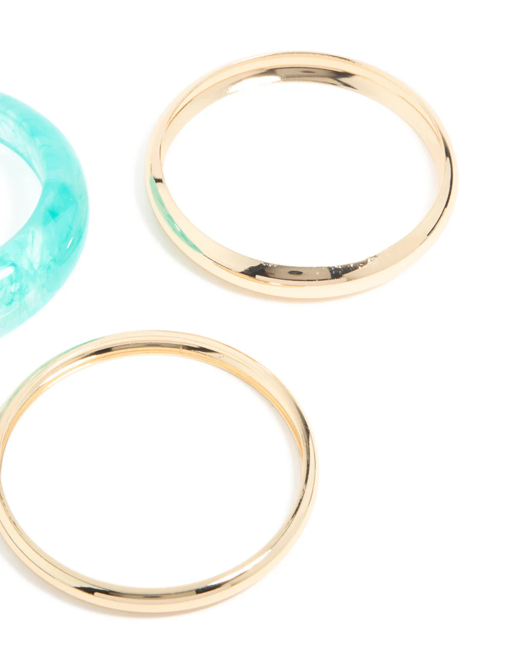 Gold & Blue Translucent Resin Bangles 3-Pack - Image 3