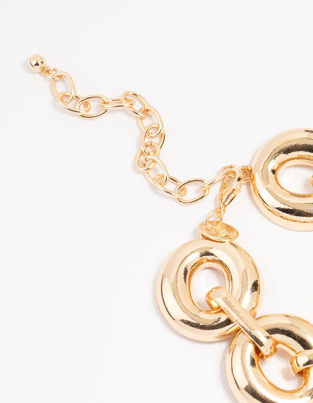 Gold Bold Round Chunky Bracelet - Image 3