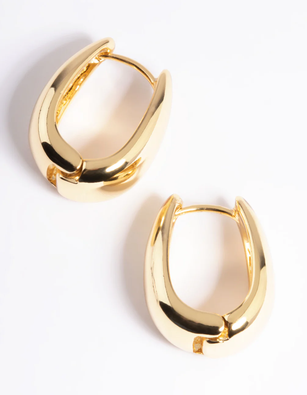 Gold  Plated  Bold Taper Hoop Earrings - Image 7