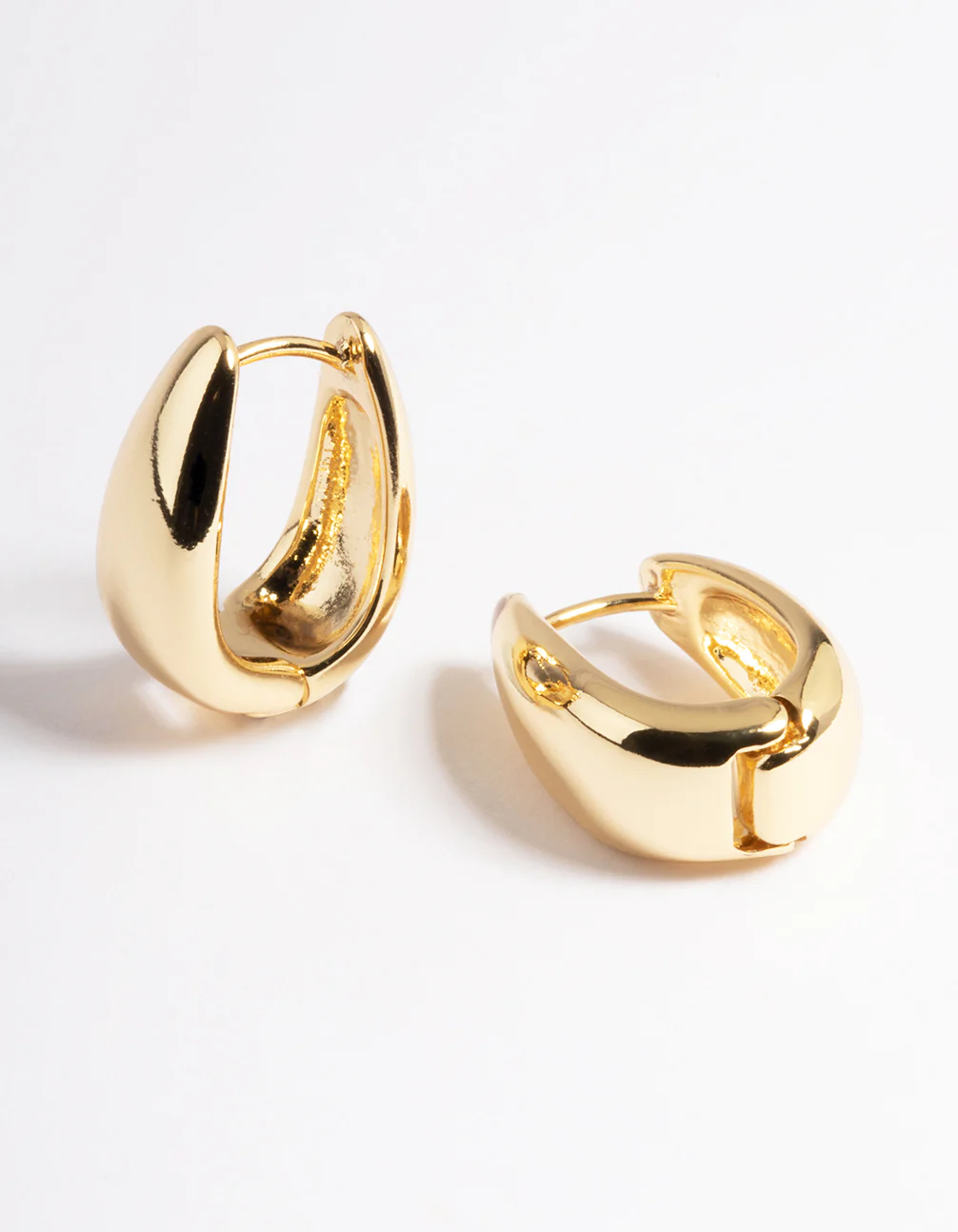 Gold  Plated  Bold Taper Hoop Earrings - Image 9