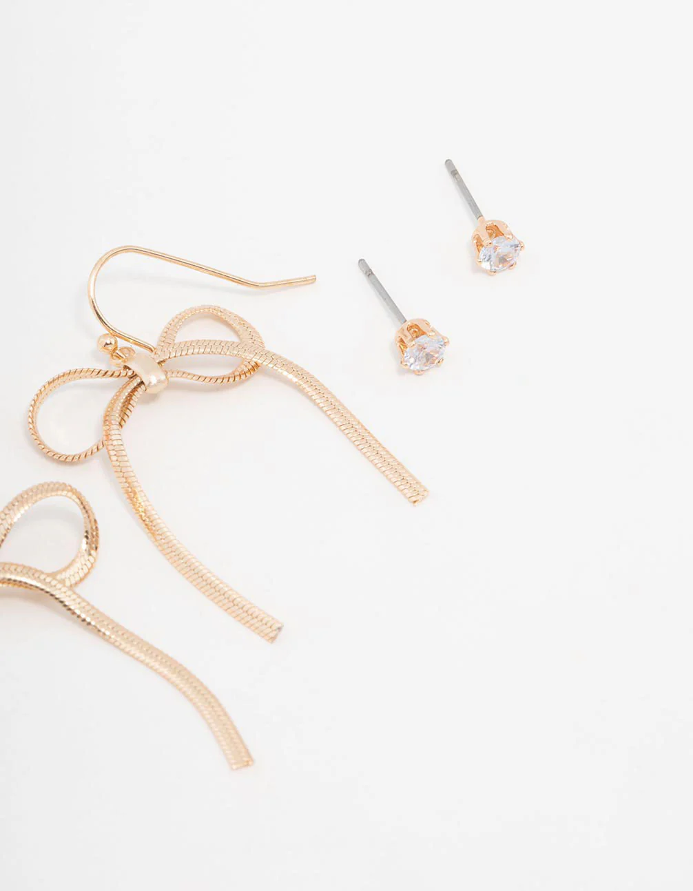Gold Bow Earrings 3-Pack - Image 3