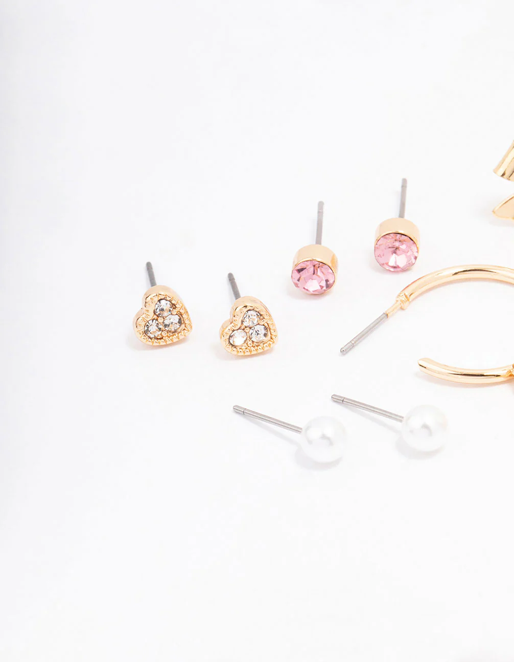 Gold Bow Flower & Pearl Earring 8-Pack - Image 3
