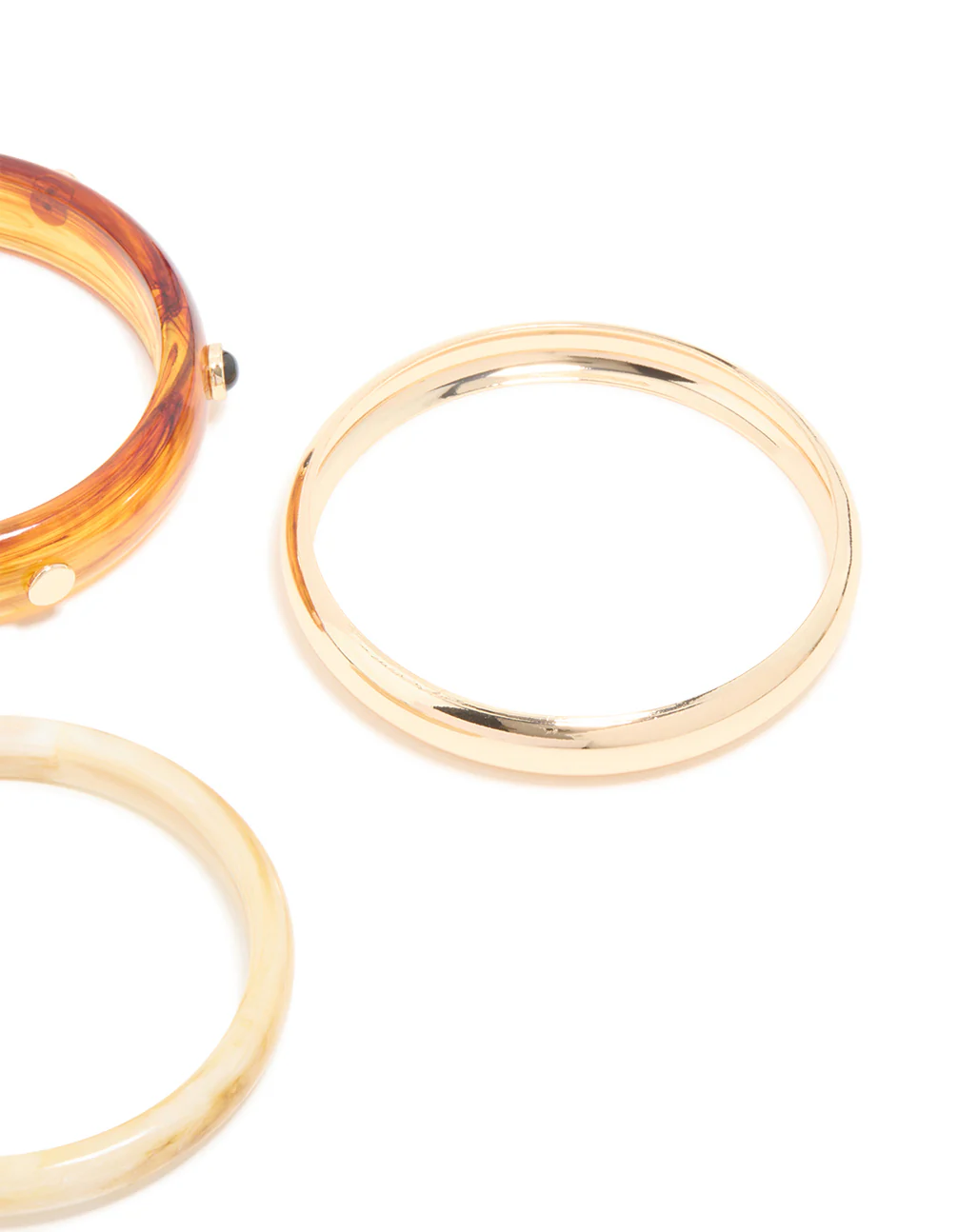Gold & Brown Acrylic Bangles 3-Pack - Image 3