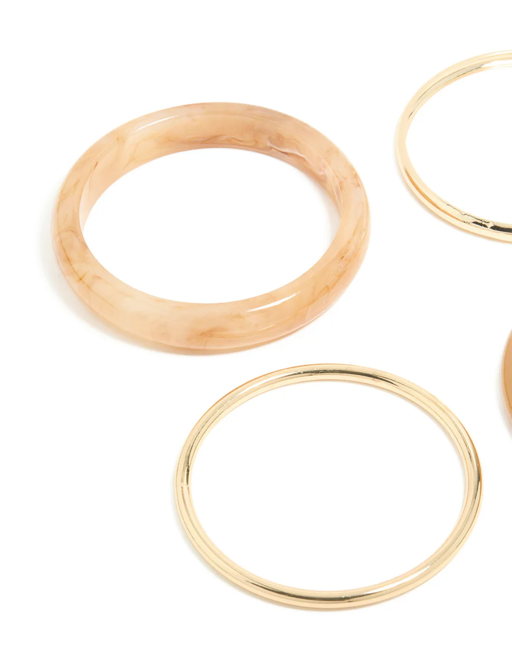 Gold & Brown Acrylic Bangles 4-Pack - Image 2