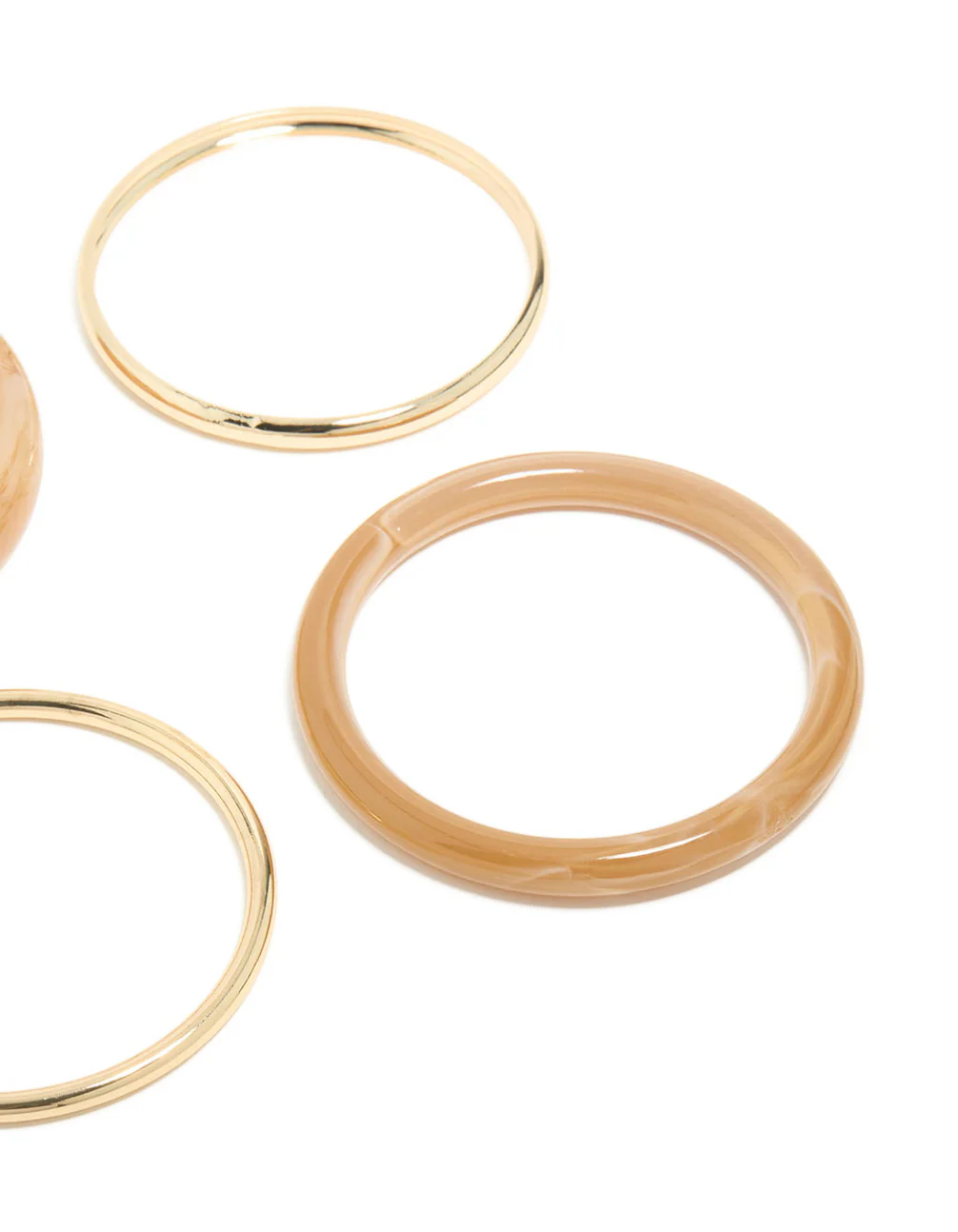Gold & Brown Acrylic Bangles 4-Pack - Image 3