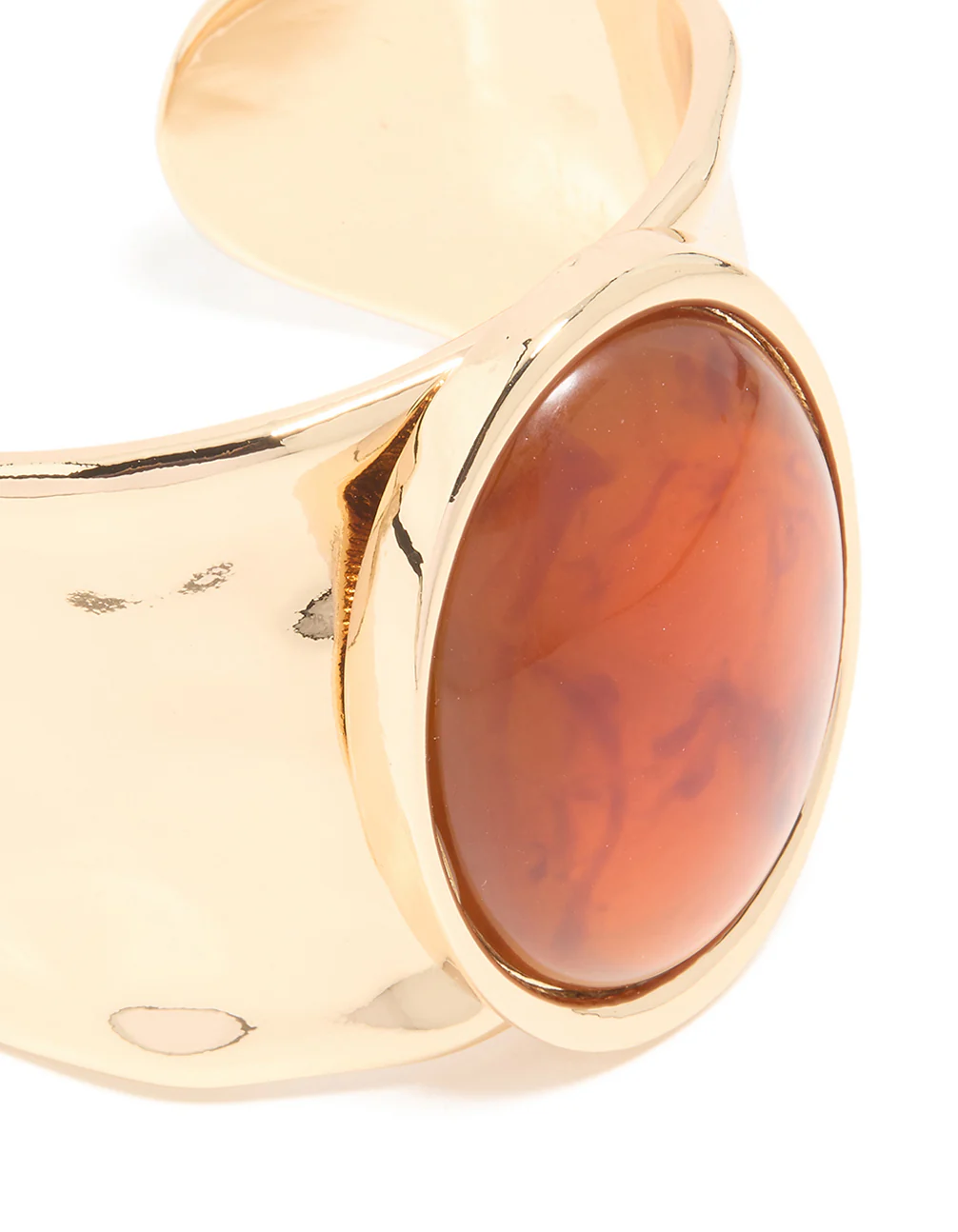 Gold Brown Stone Large Statement Wrist Cuff - Image 4