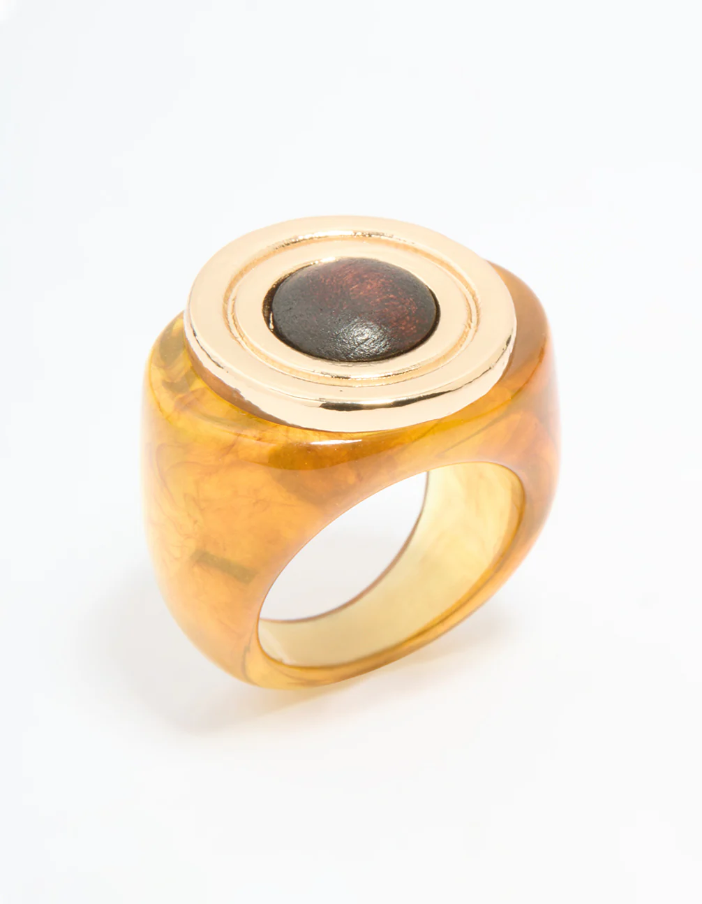 Gold Brown Stone Statement Ring - Image 2