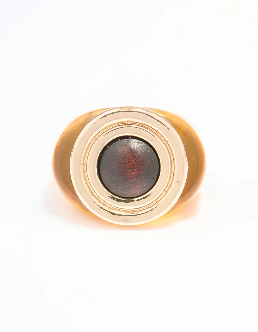 Gold Brown Stone Statement Ring - Image 3