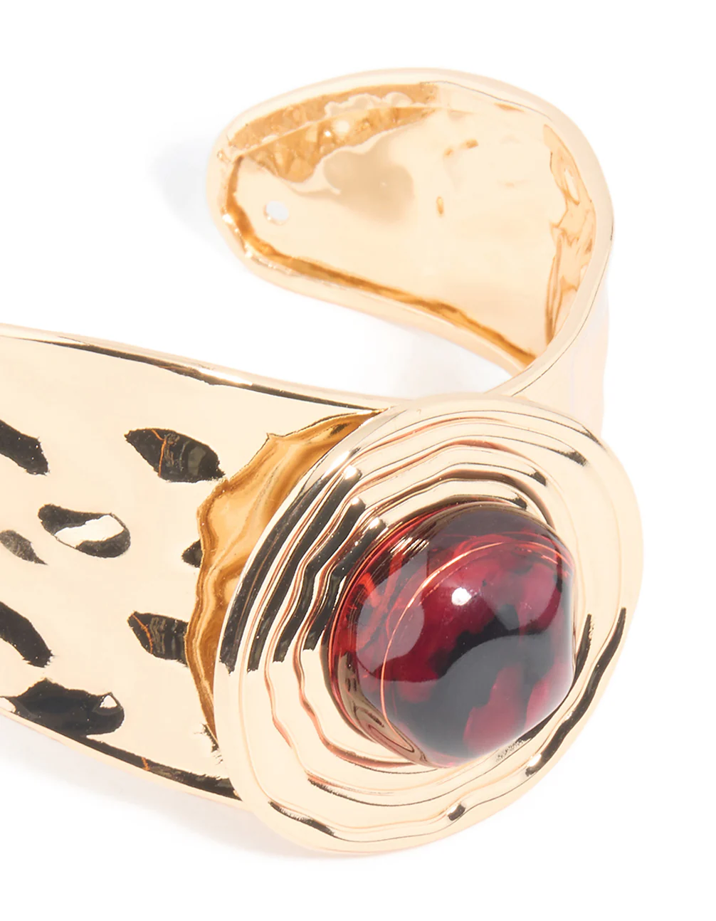 Gold Brown Stone Textured Wrist Cuff - Image 4
