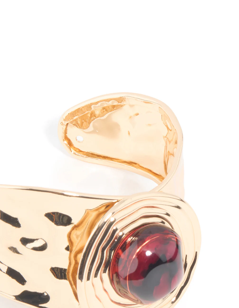 Gold Brown Stone Textured Wrist Cuff - Image 5