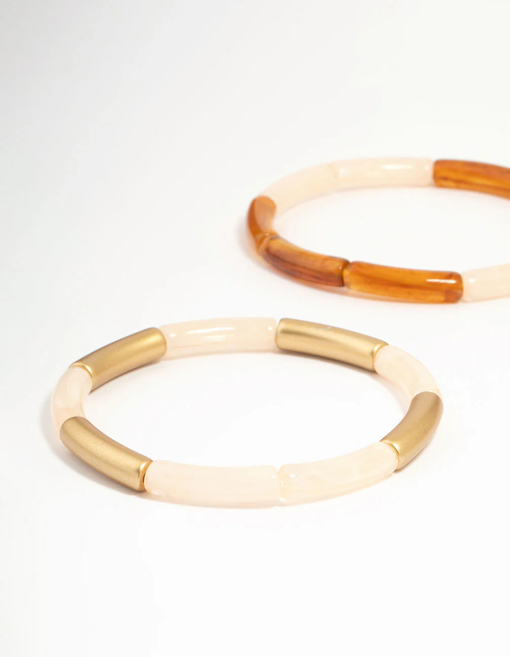 Gold & Brown Stretch Bracelets 3-Pack - Image 2