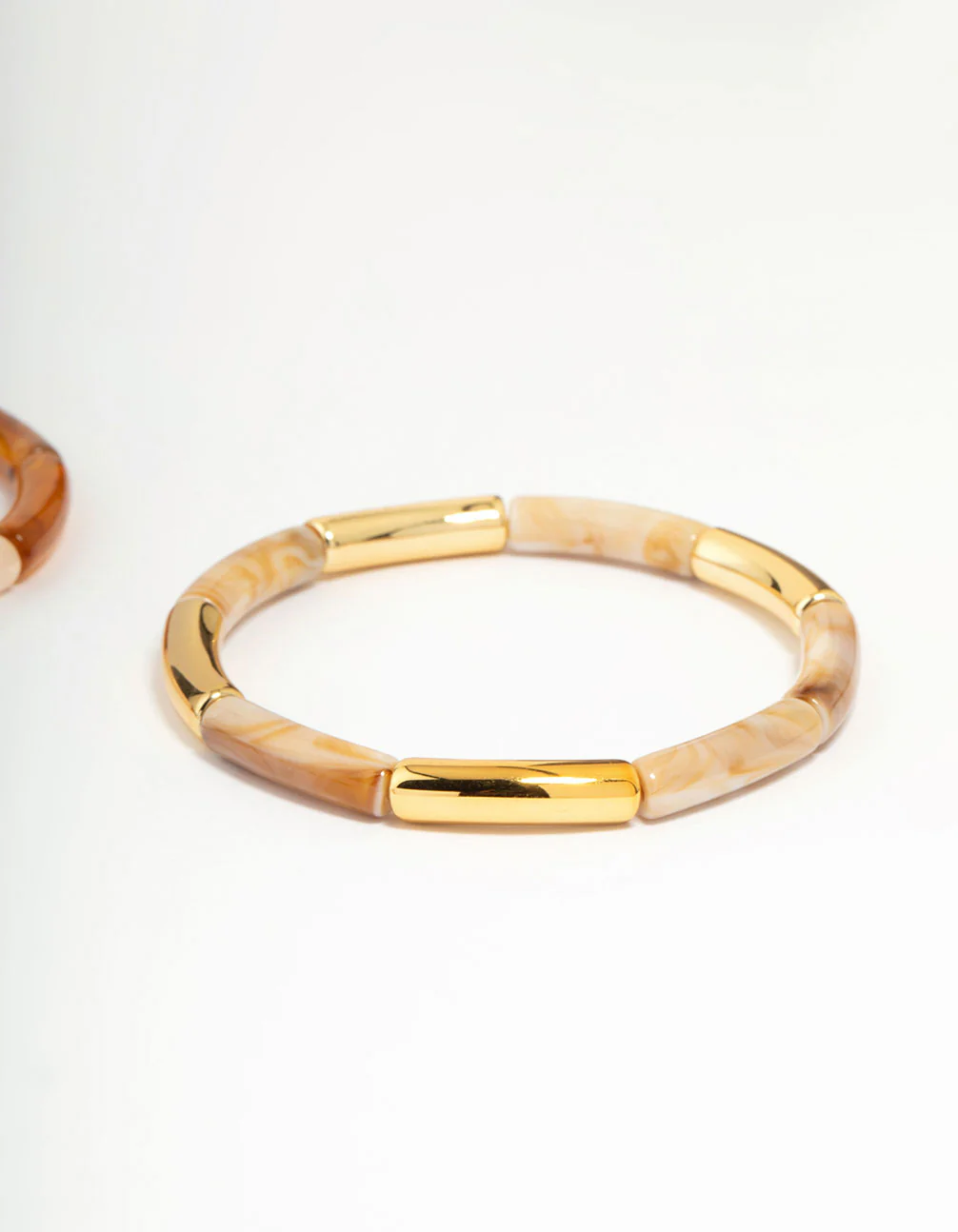 Gold & Brown Stretch Bracelets 3-Pack - Image 3