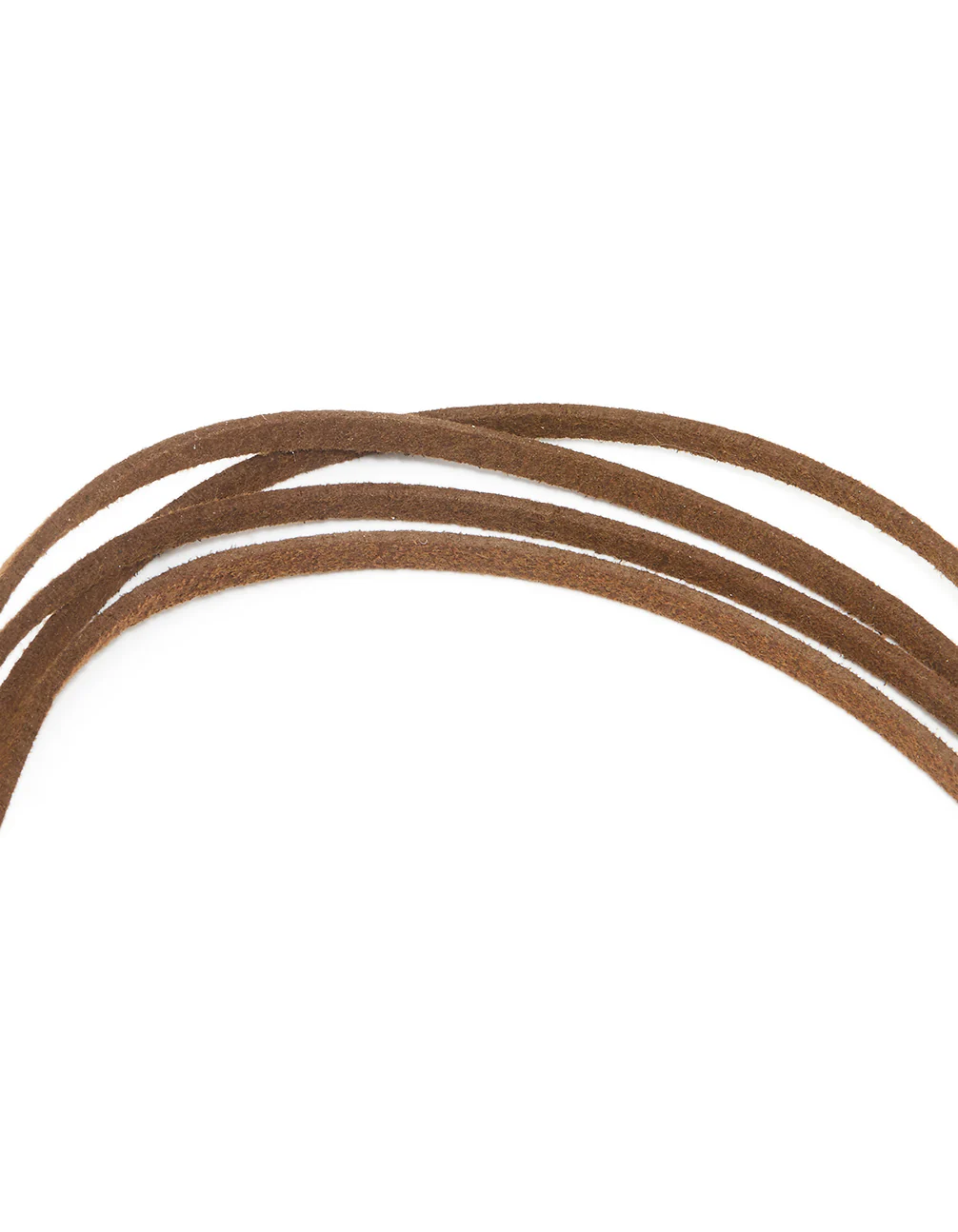 Gold Brown Suede Wrap Tassel Long Necklace - Image 3