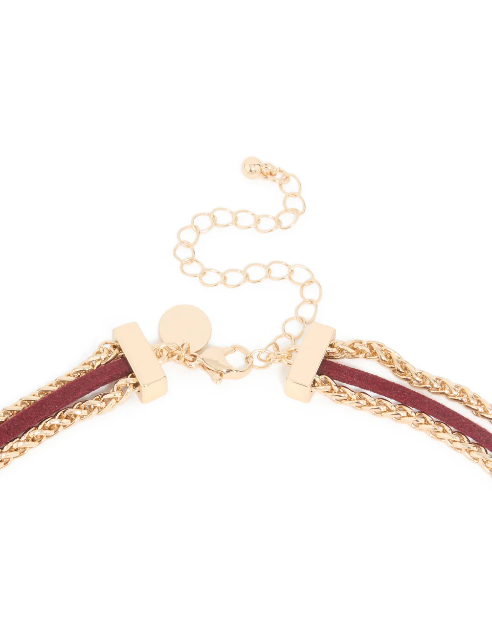 Gold Burgundy Western Boho Tassel Necklace - Image 3