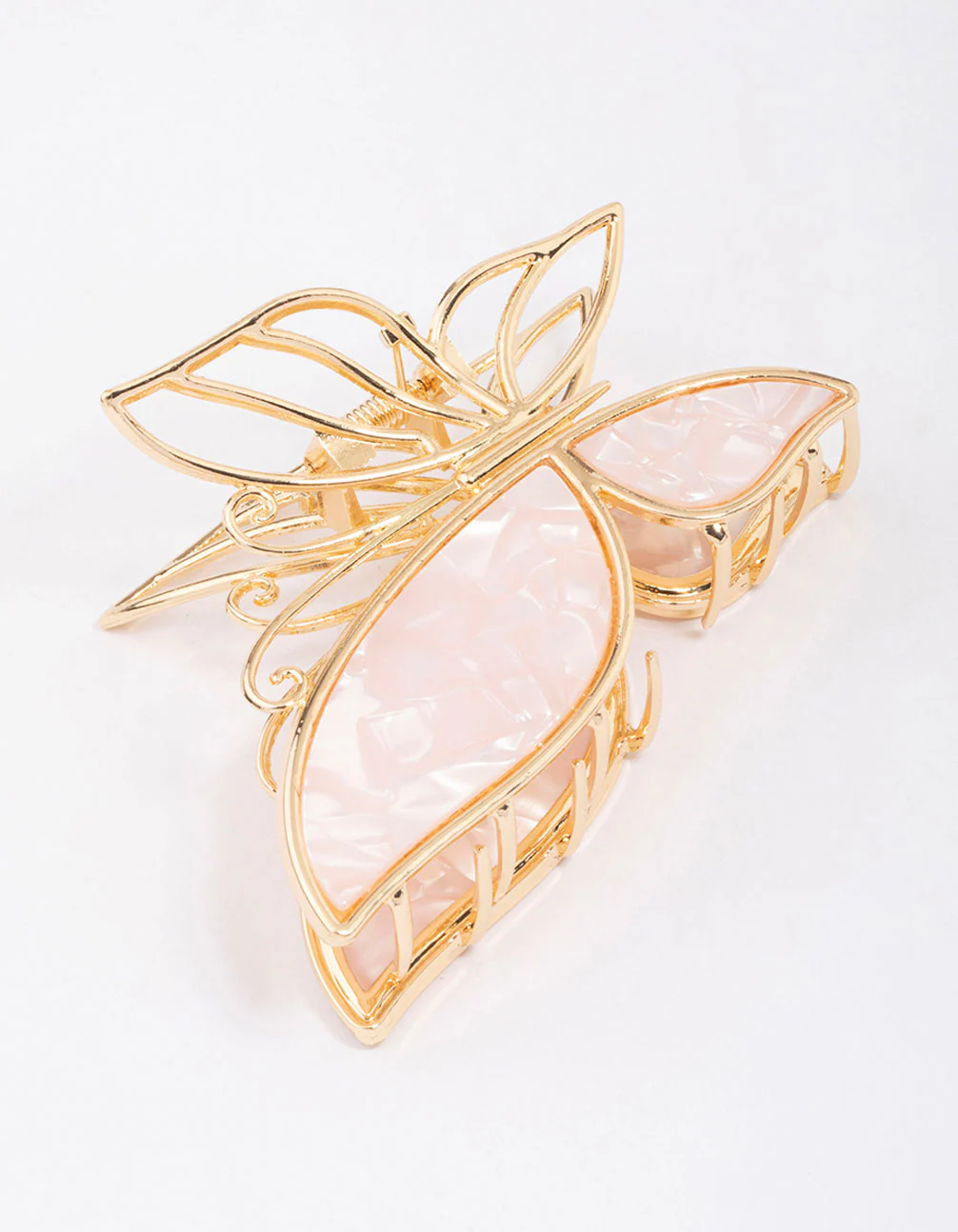 Gold Butterfly Acrylic Hair Claw Clip - Image 2