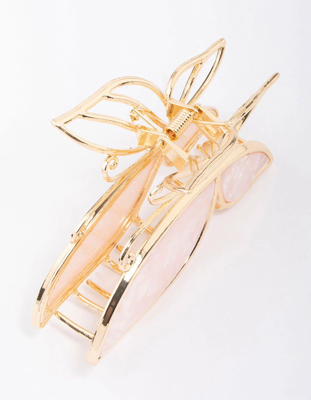 Gold Butterfly Acrylic Hair Claw Clip - Image 3