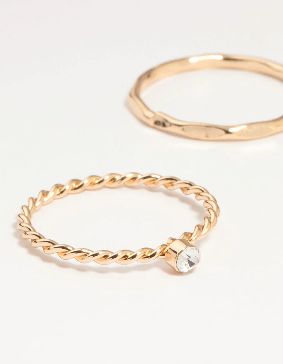 Gold Butterfly & Bow Rings 8-Pack - Image 2