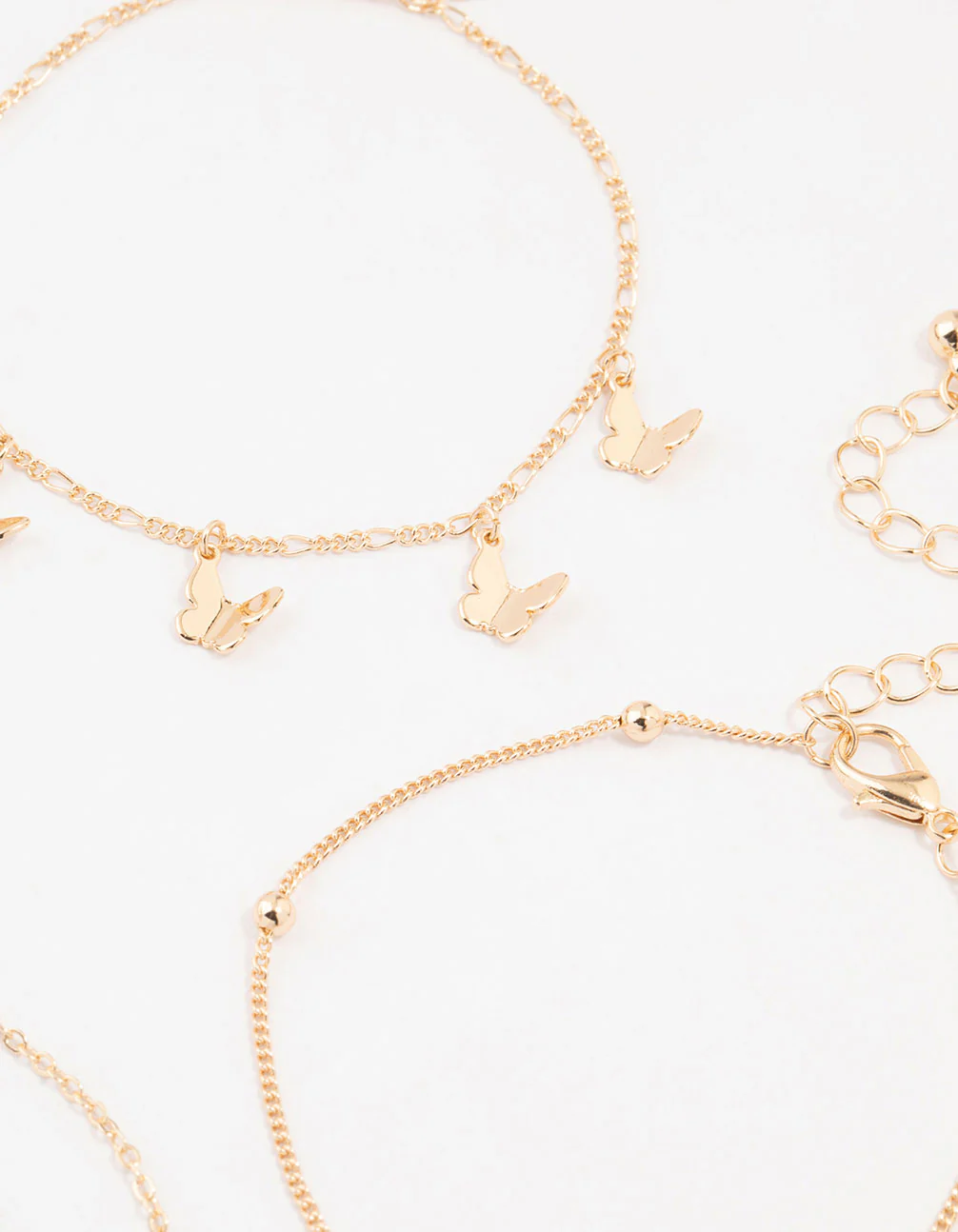 Gold Butterfly Drop Bracelets 4-Pack - Image 3