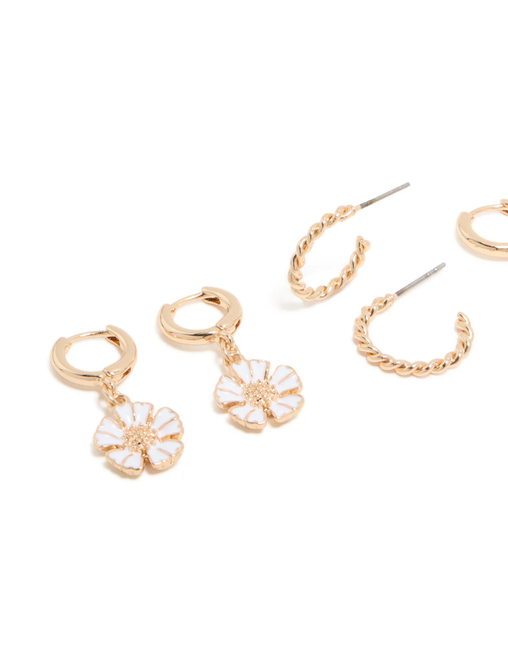 Gold Butterfly & Ladybird Earrings 4-Pack - Image 2
