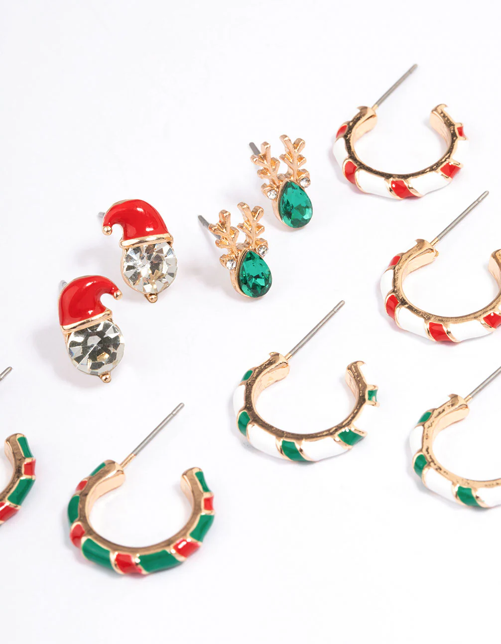 Gold Candy Cane Earrings 6-Pack - Image 2