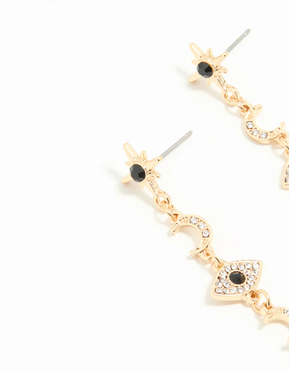 Gold Celestial Drop Earrings - Image 4
