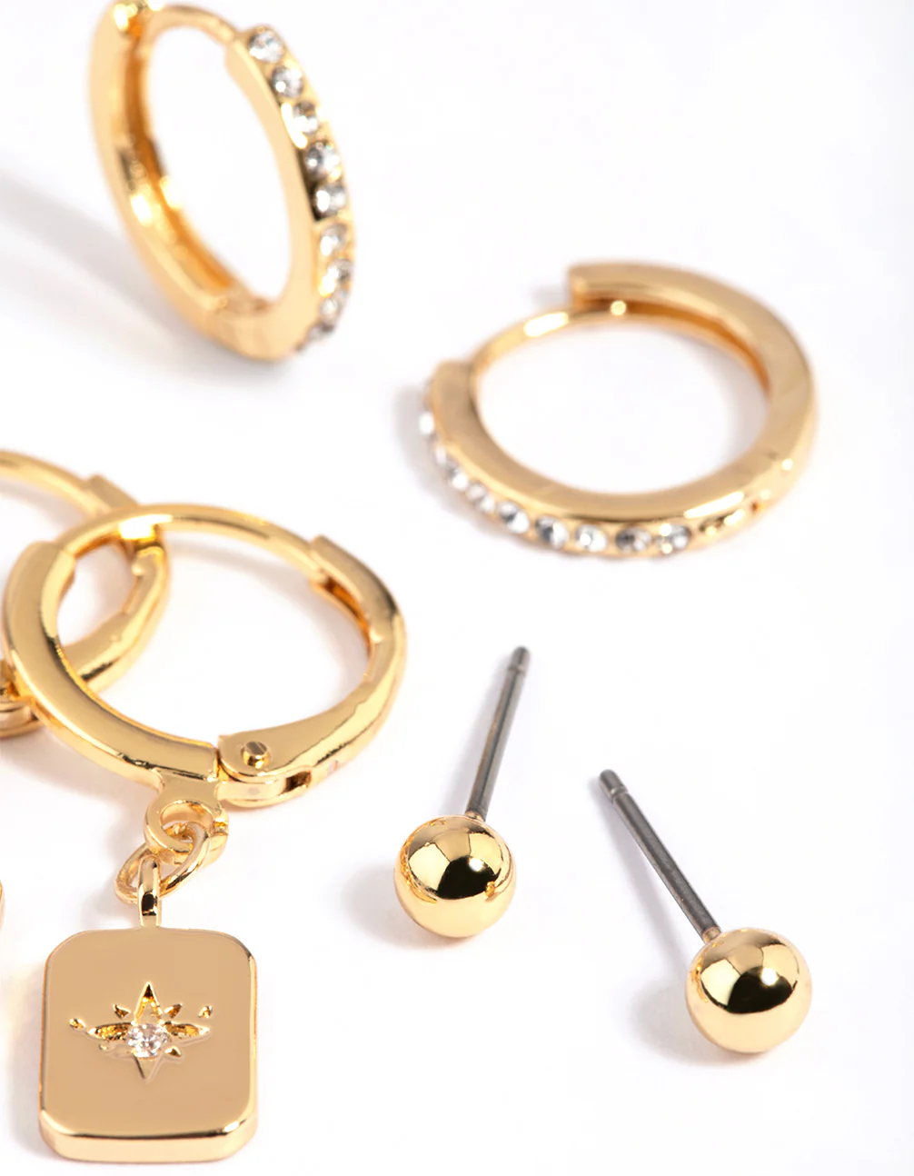 Gold Plated  Celestial Plate Earrings 6-Pack - Image 3