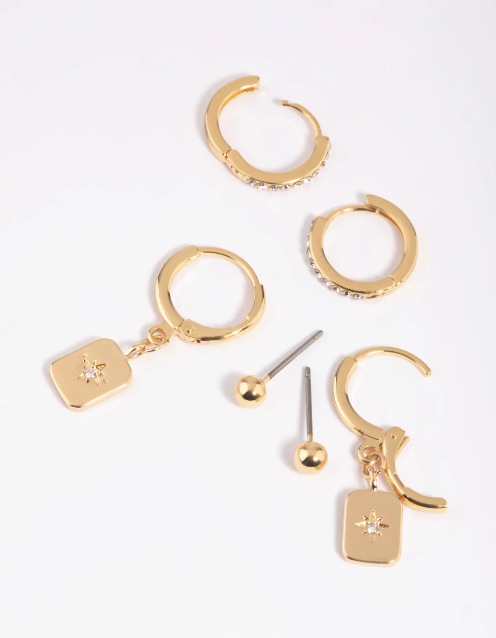 Gold Plated  Celestial Plate Earrings 6-Pack - Image 4