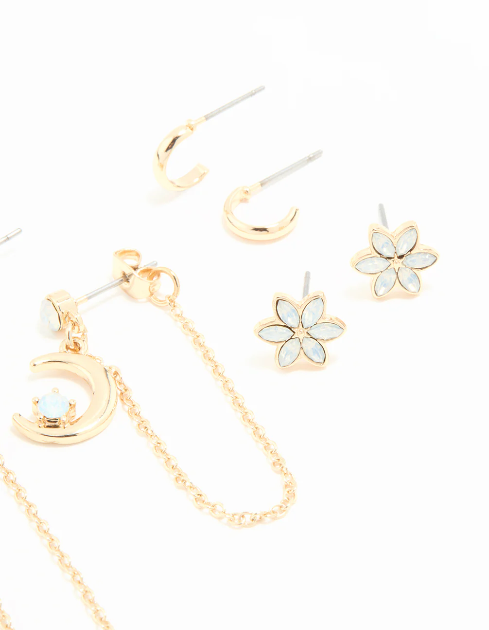 Gold Celestial Stacker Earrings 5-Pack - Image 3