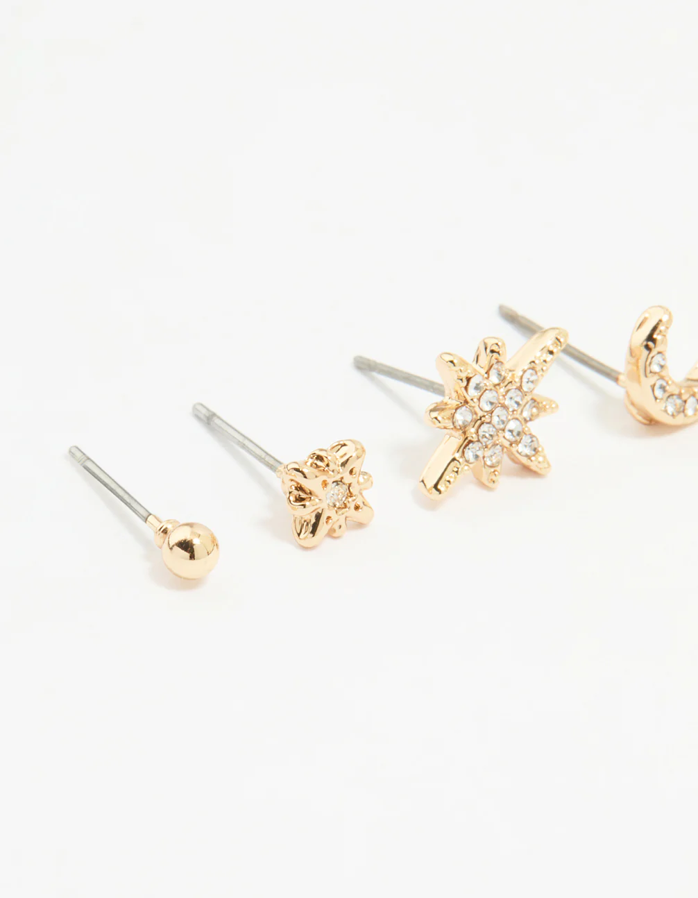 Gold Celestial Stacking Earrings 4-Pack - Image 2