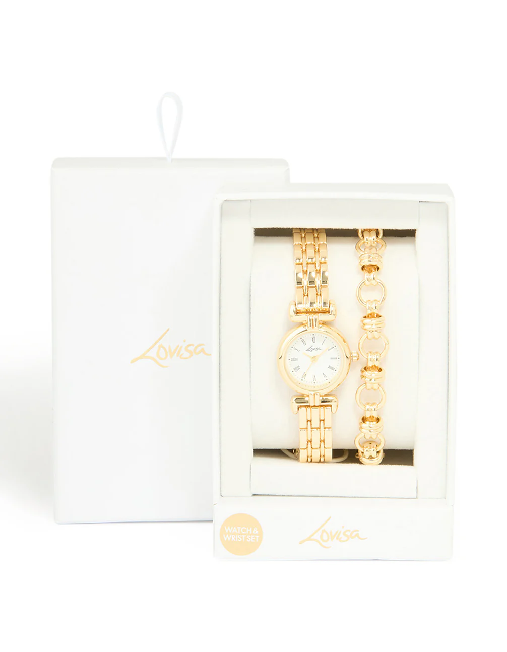 Gold Chain Bracelet & Watch Set - Image 5