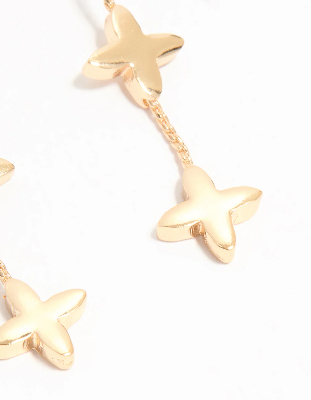 Gold Chain Flower Drop Earrings - Image 5