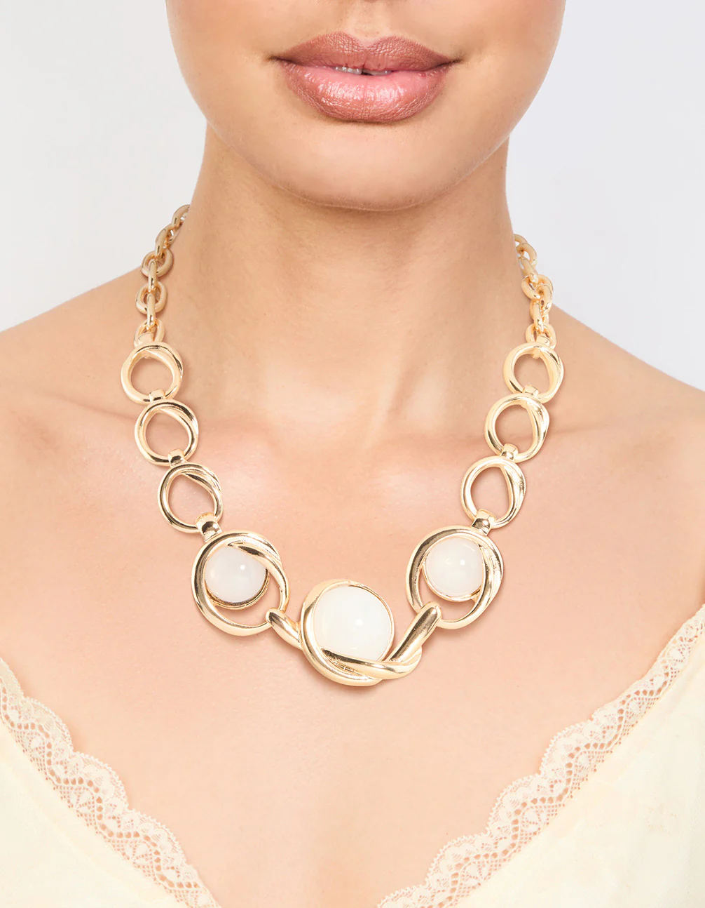 Gold Chain Stone Necklace - Image 2