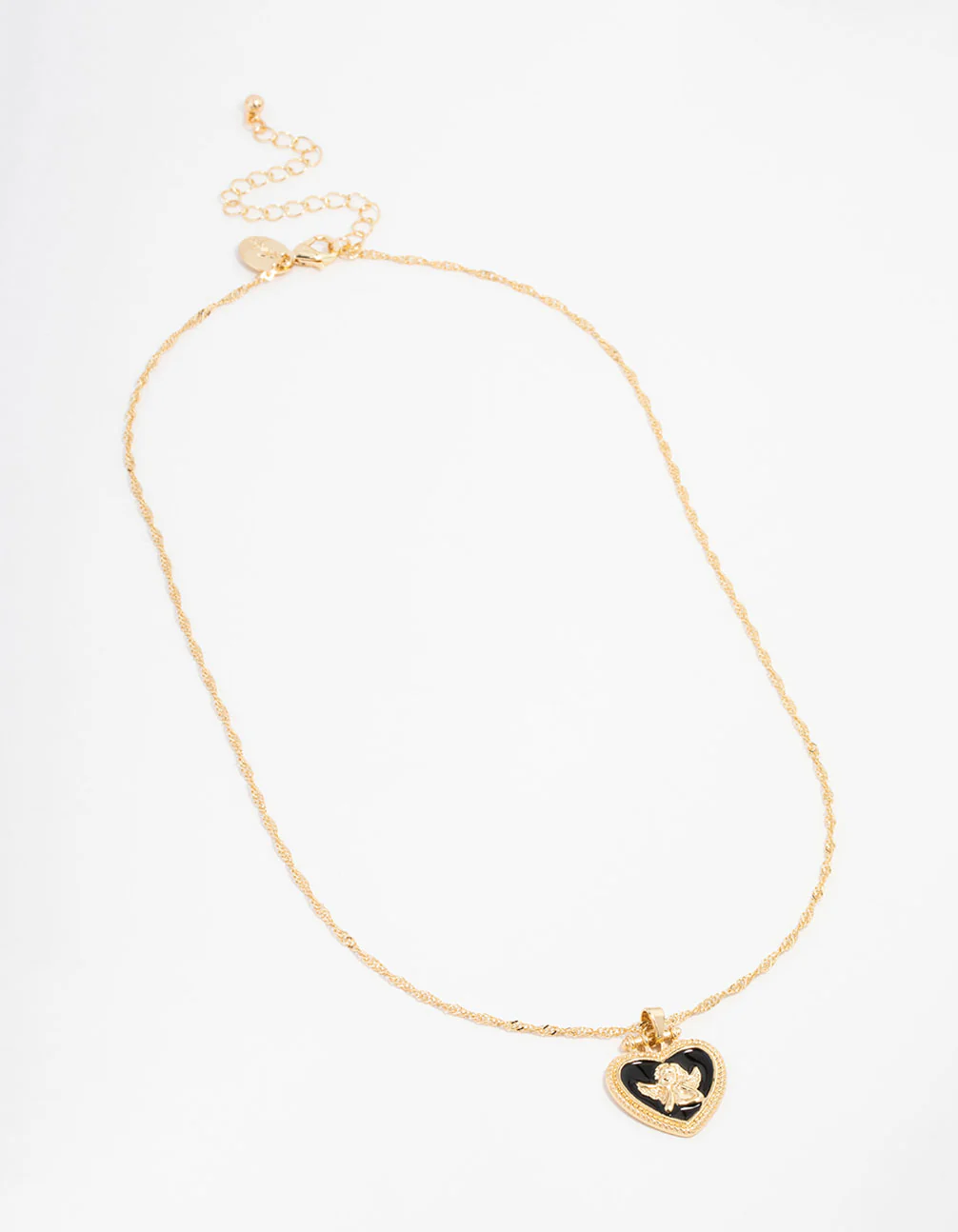 Gold Plated Cherub Heart Necklace - Image 2