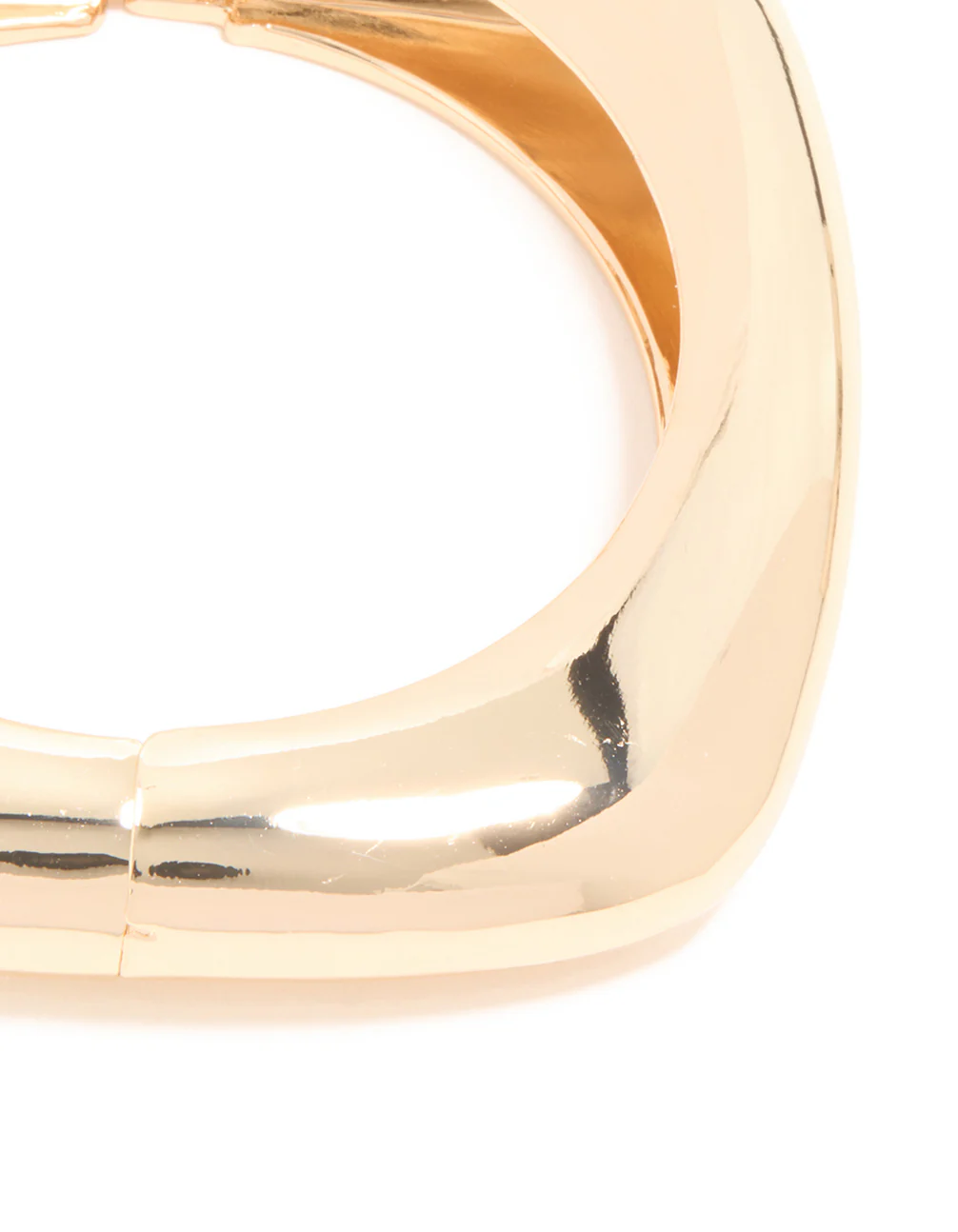 Gold Chunky Rectangle Hinged Bangle - Image 4
