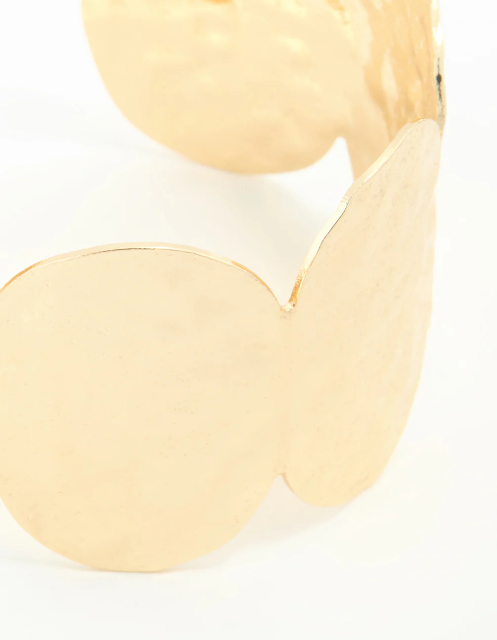 Gold Circle Hammered Wrist Cuff - Image 2