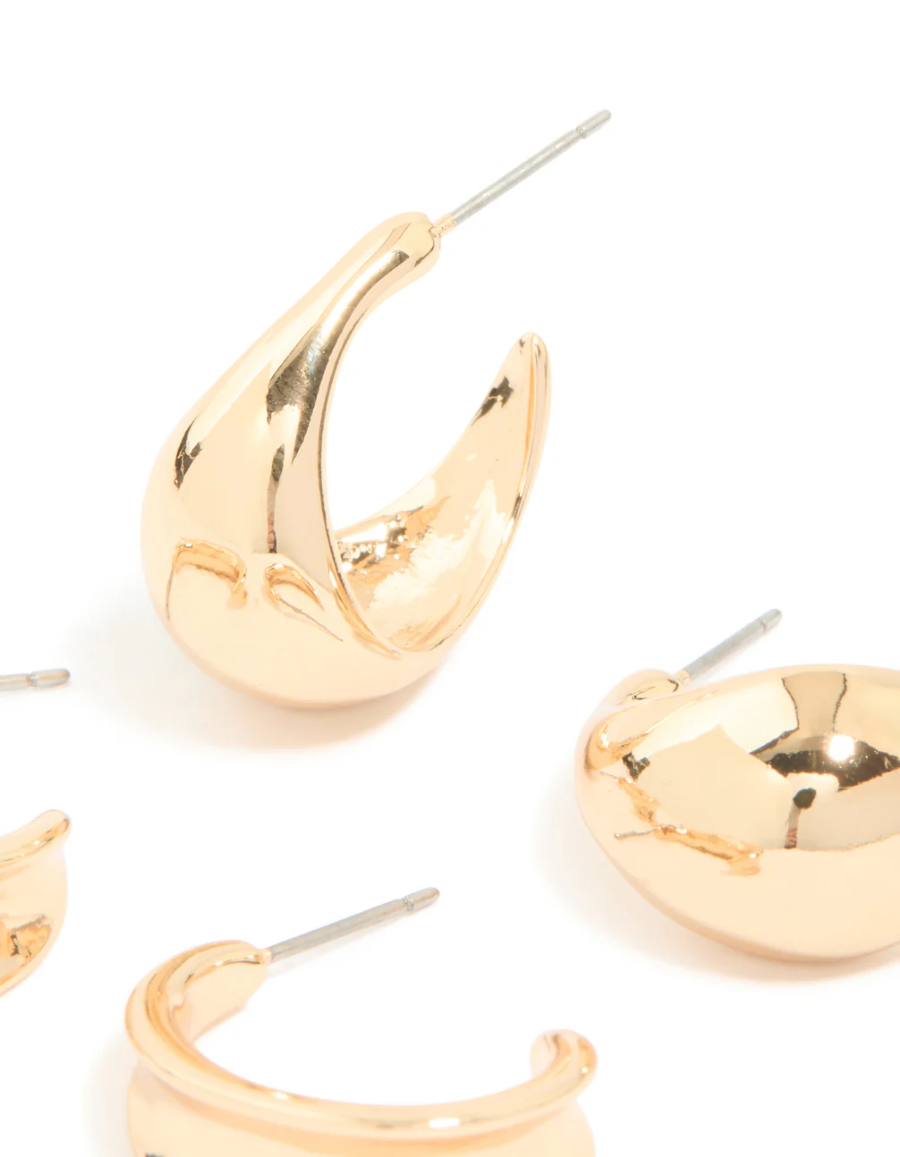 Gold Classic Open Hoop Earrings 2-Pack - Image 4