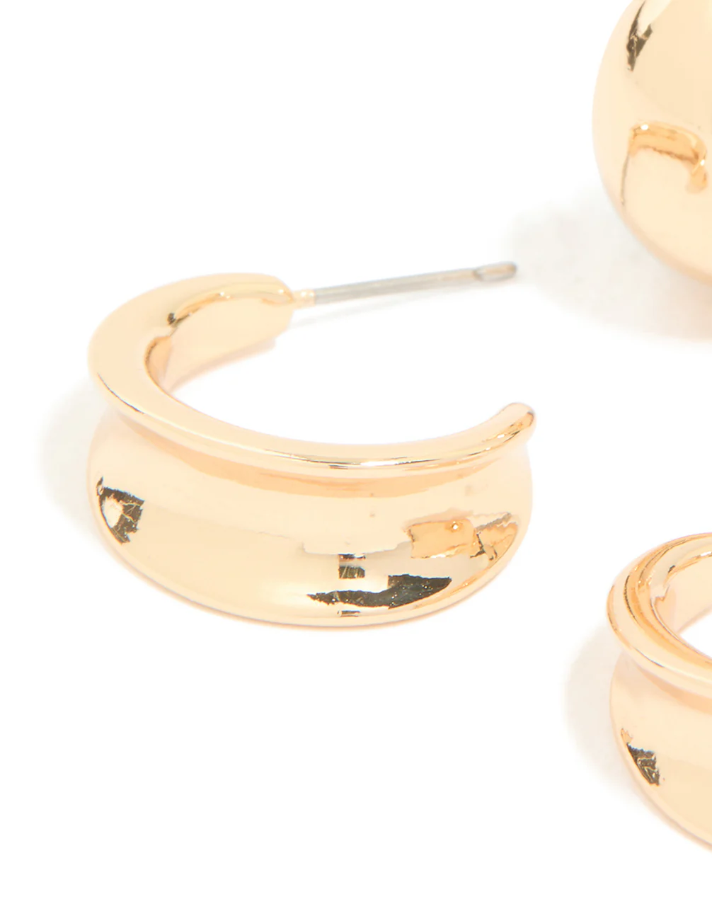 Gold Classic Open Hoop Earrings 2-Pack - Image 5